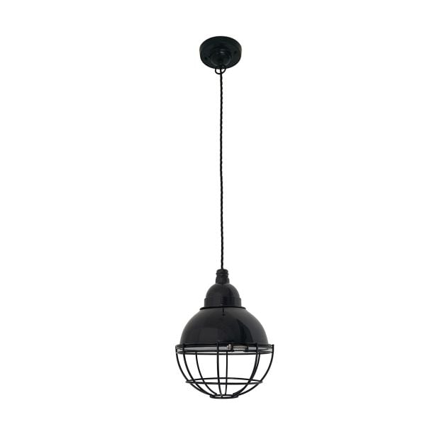 Faro Claire - hanglamp - Ø 16,5 x 14 cm - glanzend zwart