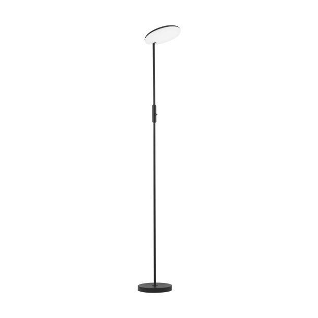 Nova Luce Notos - vloerlamp - 27 x 205 cm - 30W dimbare LED incl. - zandzwart