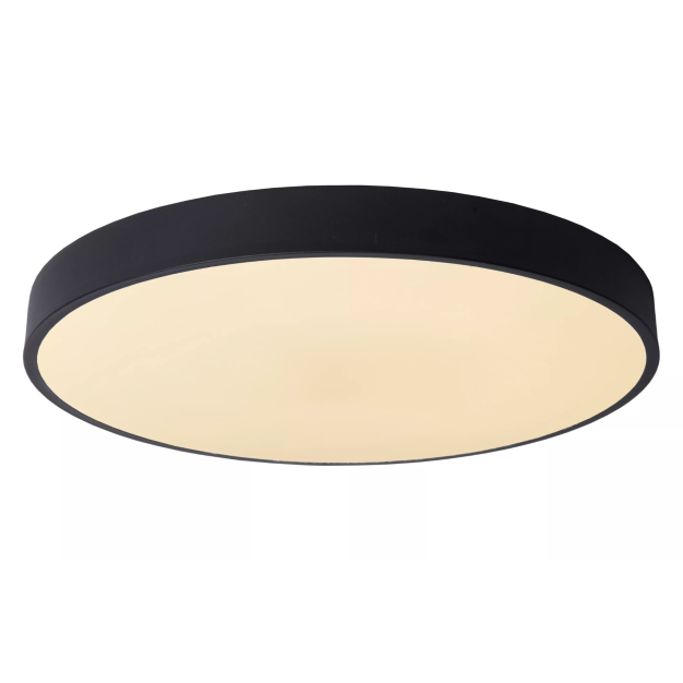 Lucide Unar - plafondverlichting - Ø 50 x 5 cm - 36W dimbare LED incl. -  3 stappen dimmer - zwart