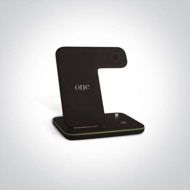 ONE Light Gadgets - draadloze oplader voor slimme apparaten - 13,6 x 10,1 x 13,6 cm - zwart