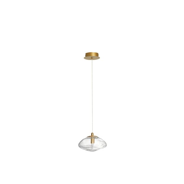 Nova Luce King - hanglamp - Ø 16 x 200 cm - goud en transparant