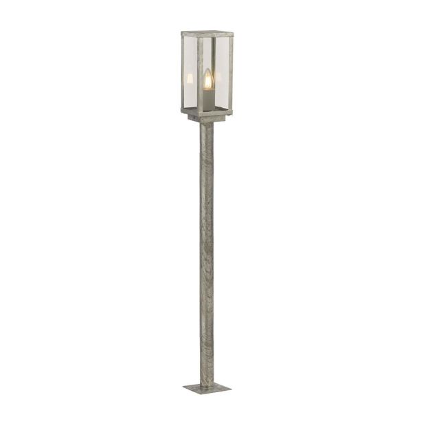 Searchlight Box II - lantaarnpaal - 11 x 11 x 90 cm - IP44 - gegalvaniseerd zilver