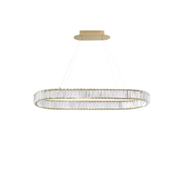 Nova Luce Aurelia - hanglamp - 92 x 37 x 150 cm - 48W dimbaar LED incl. - goud