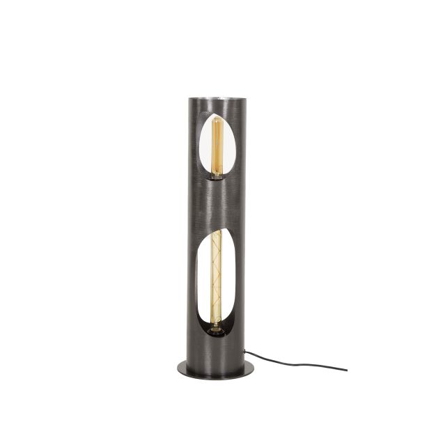 Vico Organic Cylinder - vloerlamp - 71 cm - zwart nikkel