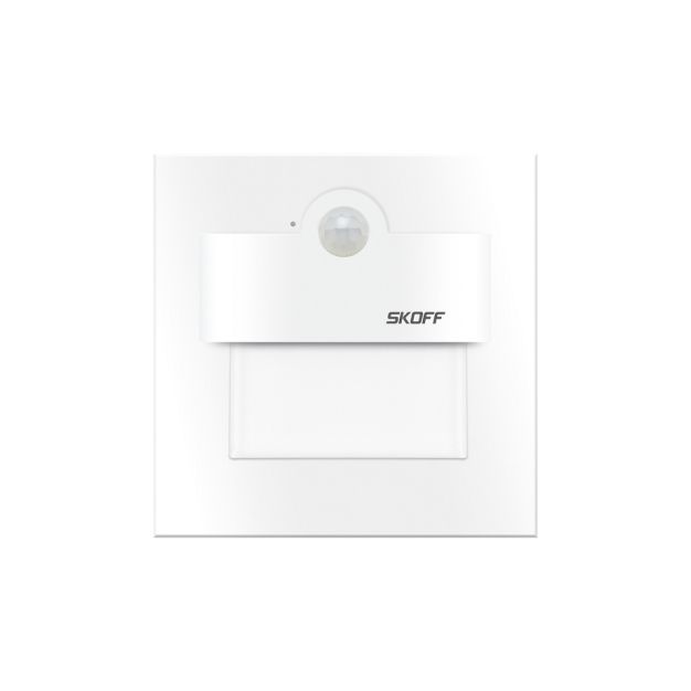 Skoff Tango LED - inbouw wandverlichting met bewegingsmelder - 73 x 73 mm - 230V - wit - 3000K