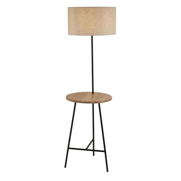 Searchlight Washington - vloerlamp - Ø 45 x 155 cm - lichtbruin en zwart