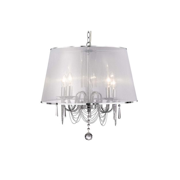 Searchlight Venetian - luster - Ø 50 x 140 cm - chroom