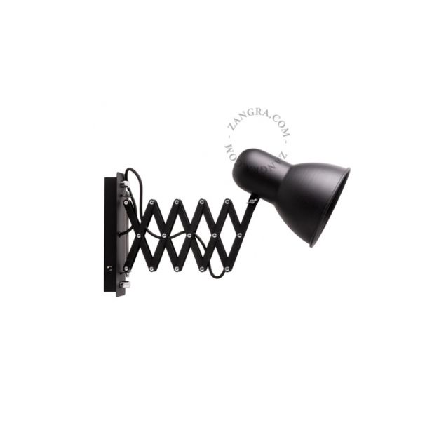 Zangra Accordion - wandverlichting - 17 x 29 x 20 cm - zwart