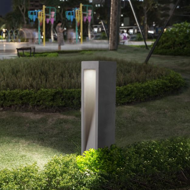 Nova Luce Barco - tuinpaal - 12 x 60 x 12 cm - 6W LED incl. - IP65 - grijs