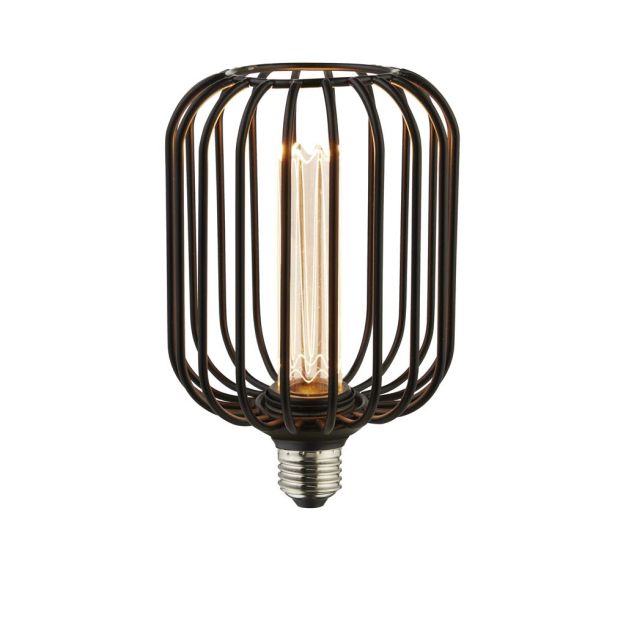 Searchlight Wire Mesh LED lamp - Ø 12 x 18,5 cm - E27 - 4,5W dimbaar - 2700K - zwart