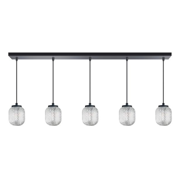 ETH Kristel - hanglamp - 120 x 15 x 200 cm - transparant en zwart