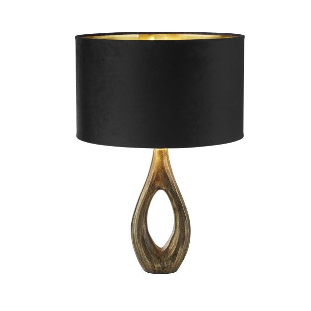 Searchlight Bucklow - tafellamp - Ø 40 x 46 cm - zwart, antiek messing en goud