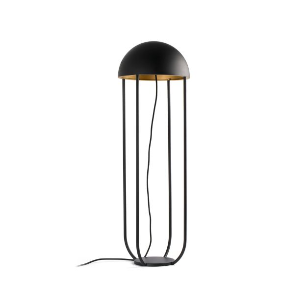 Faro Jellyfish - staanlamp - 90 cm - 6W LED incl. - zwart en goud