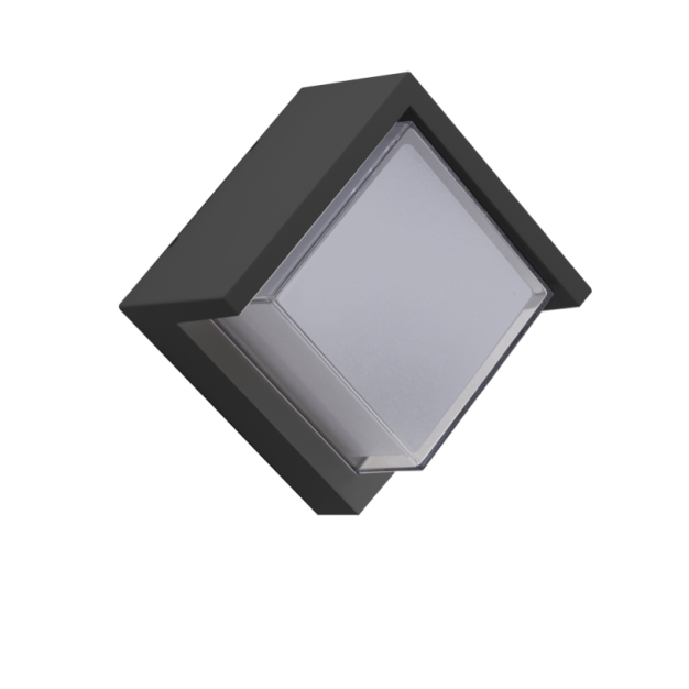 Century Italia Pura - wand/plafondlamp - 16 x 16 x 10 cm - 10W LED incl. - IP65 - antraciet