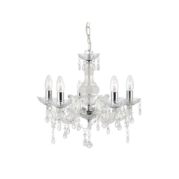 Searchlight Marie Therese - luster - Ø 48 x 93 cm - chroom