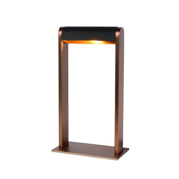 Lucide Loras - tafellamp - 18 x 9 x 32,5 cm - 3-stap dimbaar - koffie en zwart