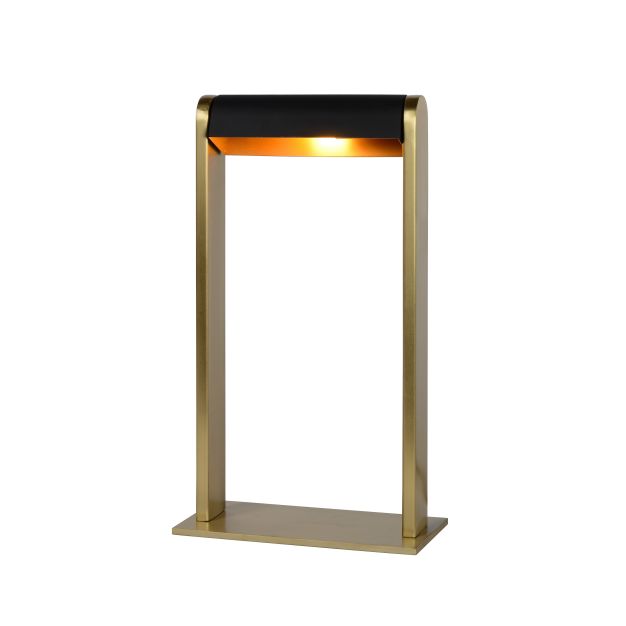 Lucide Loras - tafellamp - 18 x 9 x 32,5 cm - mat goud en zwart