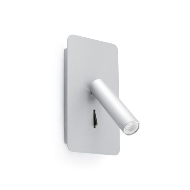 Faro Suau - wandverlichting met schakelaar - 9,5 x 14 x 17 cm - 3W LED incl. - zilver