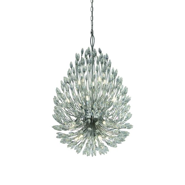 Searchlight Peacock - hanglamp - Ø 51 x 286 cm - chroom
