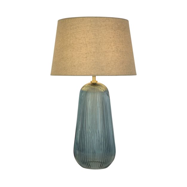 Searchlight Cameo - tafellamp - Ø 32 x 54 cm - blauw en beige