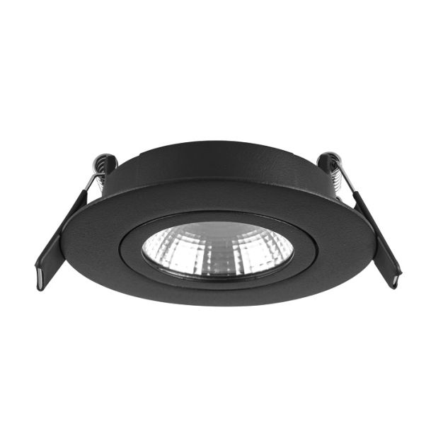 Artdelight Dublin - inbouwspot - Ø 83 mm, Ø 68 mm inbouwmaat - 6W dimbare LED incl. - zwart