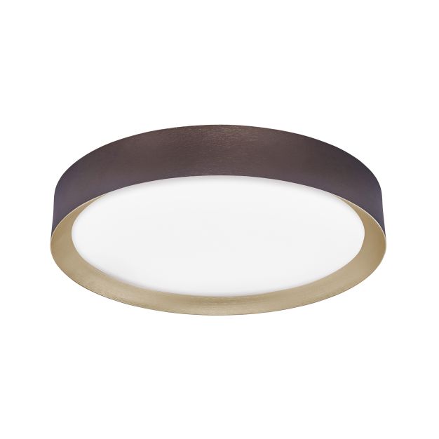 Nova Luce Luton - plafondverlichting - Ø 55 x 8,5 cm - 47W LED incl. - koffie bruin en mat wit