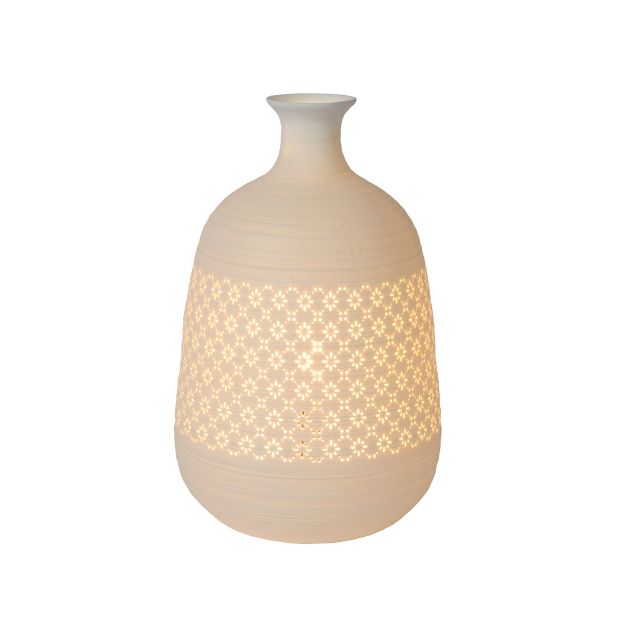 Lucide Tiesse - tafellamp - Ø 18,6 x 29,8 cm - wit