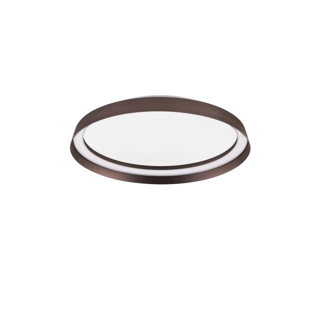 Nova Luce Ormi - plafondlamp - Ø 45 x 7 cm - 38W dimbare LED incl. - geborsteld koffiebruin
