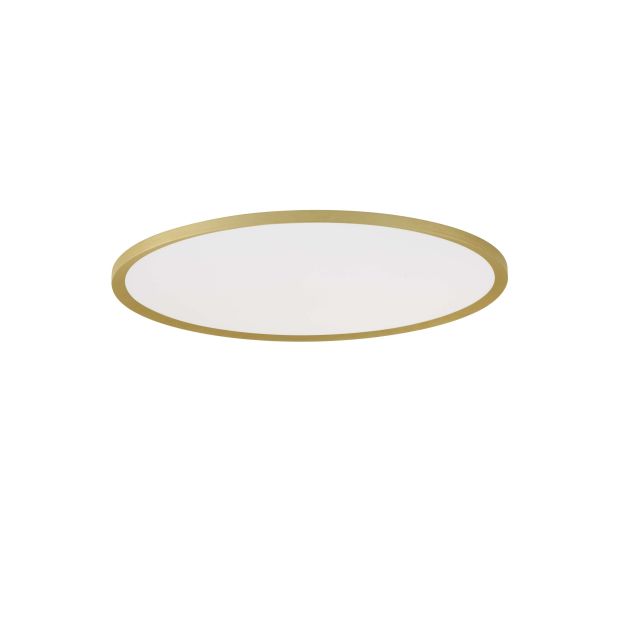 Nova Luce Aoton - plafondlamp - Ø 60 x 5 cm - 55W dimbare LED incl. - geborsteld goud