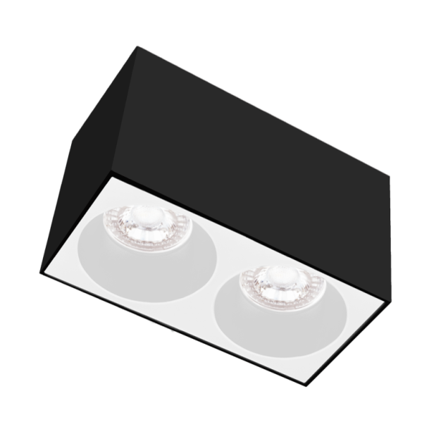 Century Italia Essenza Cube - opbouwspot 2L - 16 x 8 x 9,8 cm - wit en zwart