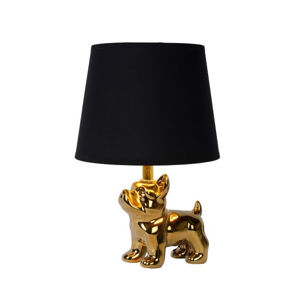 Lucide Extravaganza Sir Winston - tafellamp - Ø 21 x 31,5 cm - zwart en goud