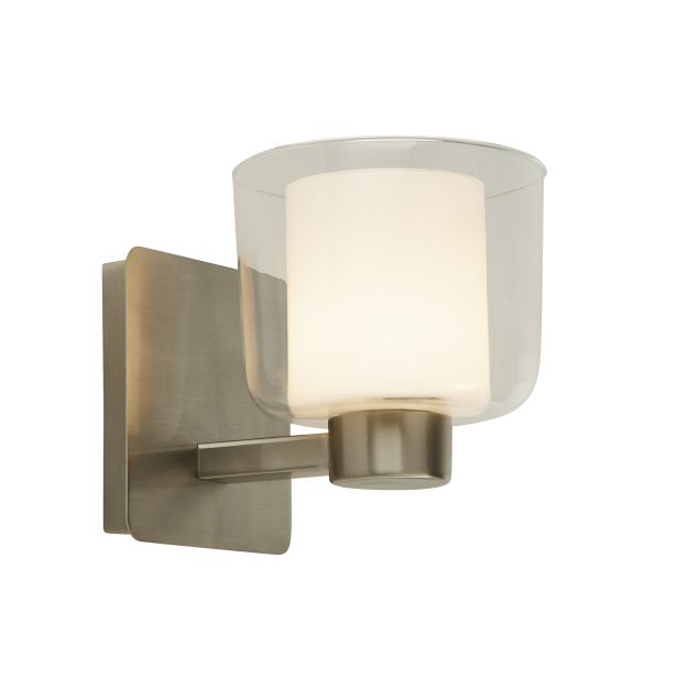 Searchlight Bubbles - wandverlichting - 13 x 14,5 cm - IP44 - satijn nikkel