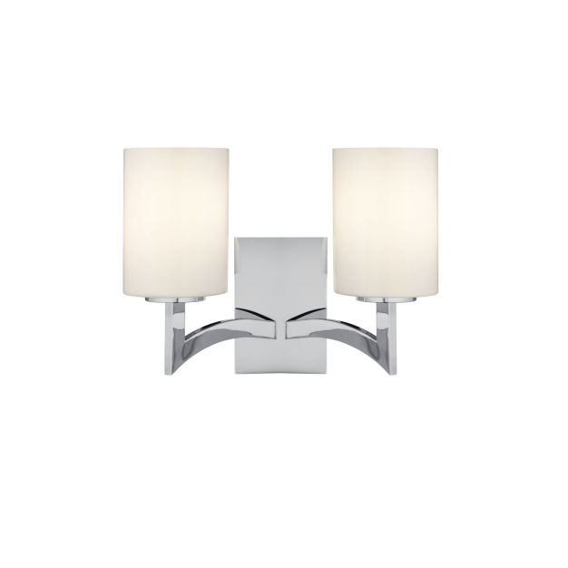 Searchlight Gina - wandverlichting - 32 x 25 cm - chroom en wit