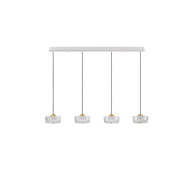 Nova Luce Keros - hanglamp - 100 x 200 x 16 cm - 23W LED incl. - platina goud