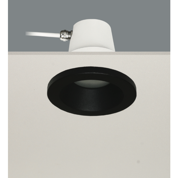 Artdelight Bados - inbouwspot 1L - Ø 95 mm, Ø 84 mm inbouwmaat - IP65 - zwart