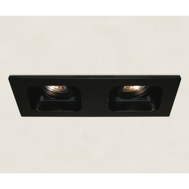 Artdelight Moggio - inbouwspot - 200 x 100 mm, 2 x Ø 89 mm inbouwmaat - zwart