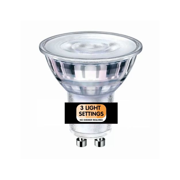 ETH LED Sceneswitch + Memory - GU10 - 5W - 3-stappen dimbaar - 2700K/2500K/2200K - transparant