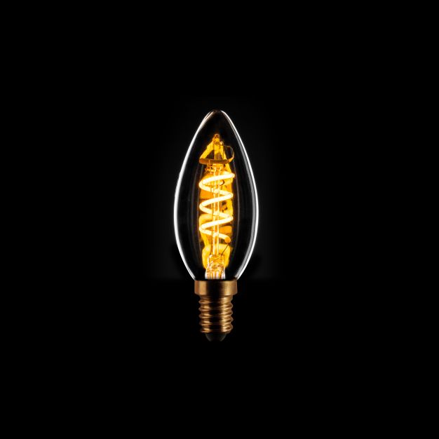 ETH Candle Spiral LED Filament - E14 - 3 stappen dimbaar - 5W - 2200K - transparant