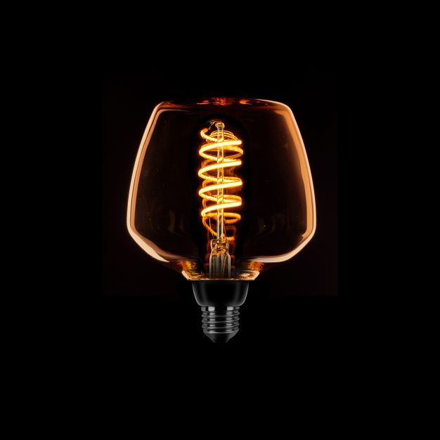ETH LED Spiral Deco - E27 - Ø 13 x 18 cm - 3 stappen dimbaar - 7W  - goud