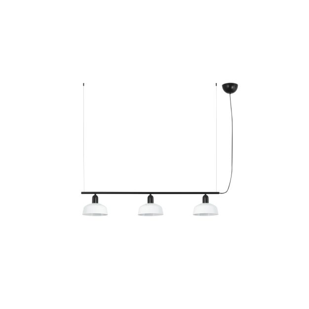 Faro Tatawin S - hanglamp - 100 x 18,4 x 210 cm - satijnzwart en glanswit