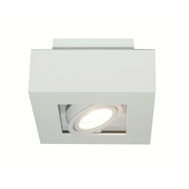 Artdelight Bosco - opbouwspot 1L - 14 x 14 x 8,6 cm - wit