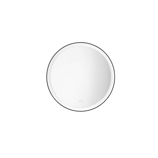 Nova Luce Ural - spiegel met verlichting - Ø 80 x 3,5 cm - 29W LED incl. - IP44 - zandzwart en wit