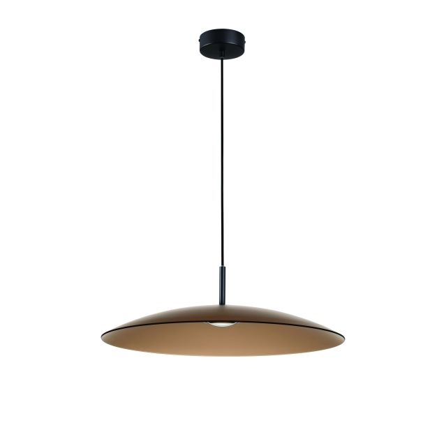 Nova Luce Polifemo - hanglamp - Ø 60 x 153 cm - 17W LED incl. - mocabruin glas en zandzwart