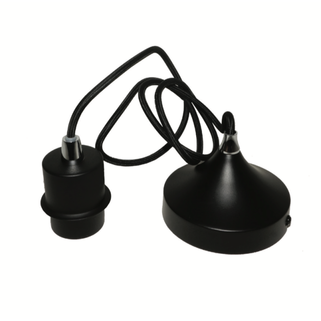 Artdelight Iron - hanglamp - Ø12 x 120 cm - zwart