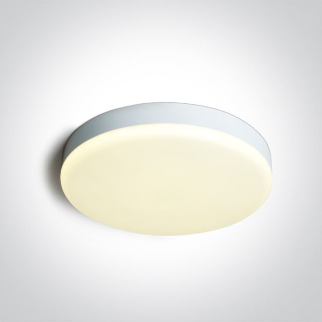 ONE Light Plafo - plafondverlichting - Ø 26 x 5,5 cm - 26W LED incl. - IP65 - wit