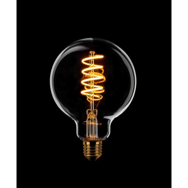 ETH Globe Spiral LED Filament - Ø 9,5 cm - E27 - 3 stappen dimbaar - 7W - 2200K  - transparant