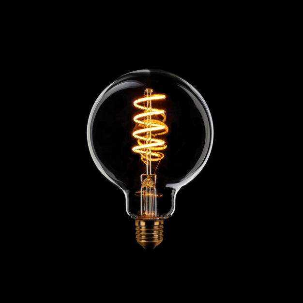 ETH Globe Spiral LED Filament - Ø 9,5 cm - E27 - 3 stappen dimbaar - 7W - 1800K  - transparant
