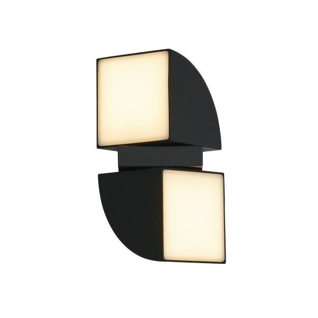 Searchlight Dakota - buiten wandlamp - 12 x 21 cm - 8W LED incl. - IP44 - zwart