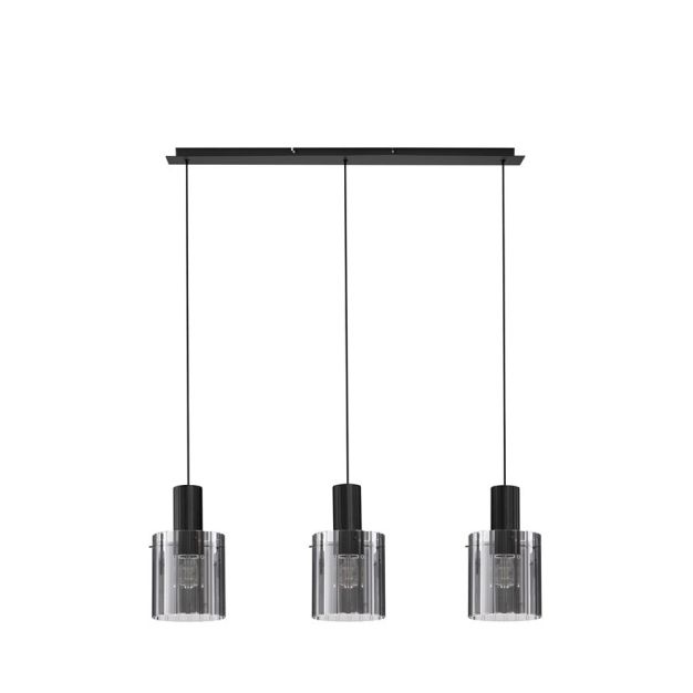 Nova Luce Mirbi - hanglamp - 96 x 18 x 120 cm - gerookt
