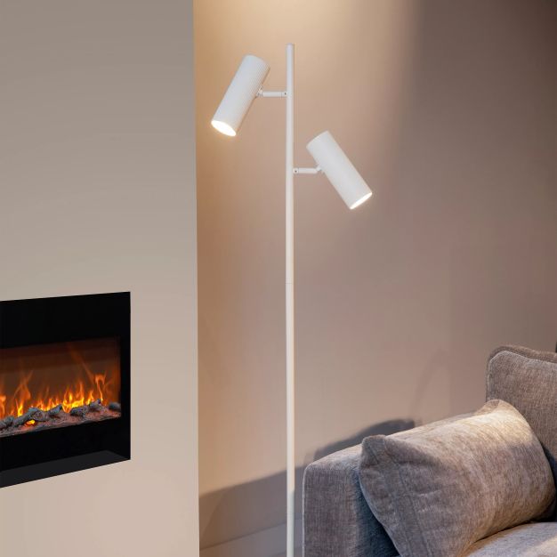 Lucide Clubs - vloerlamp - Ø 22 x 140 cm - wit